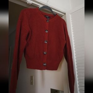 FOREVER 21 Cropped Button Up Sweater